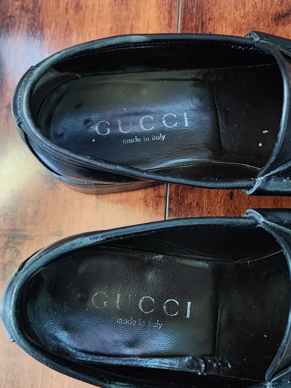 Gucci Vintage Men's Horsebit Loafers Black Leather Made in Italy US 9D
